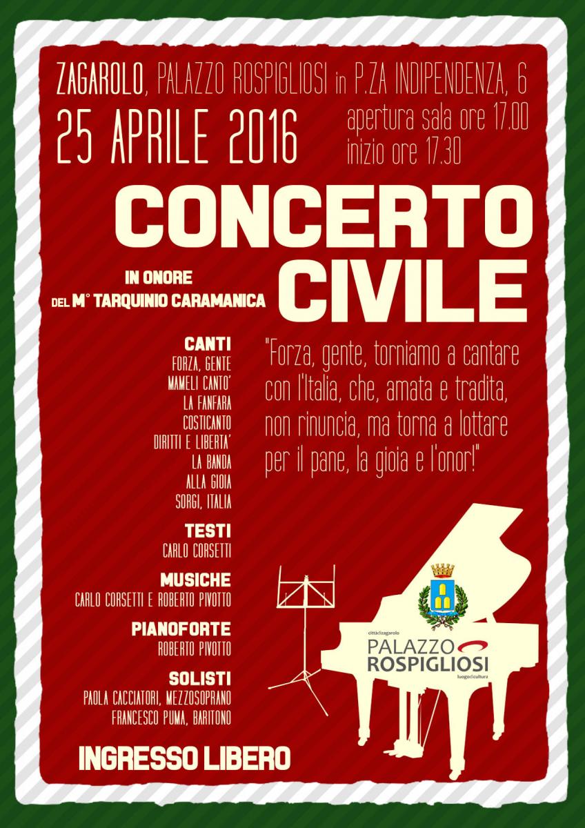 Concerto civile - Lunedì 25 Aprile, ore 17.30 - Palazzo Rospigliosi