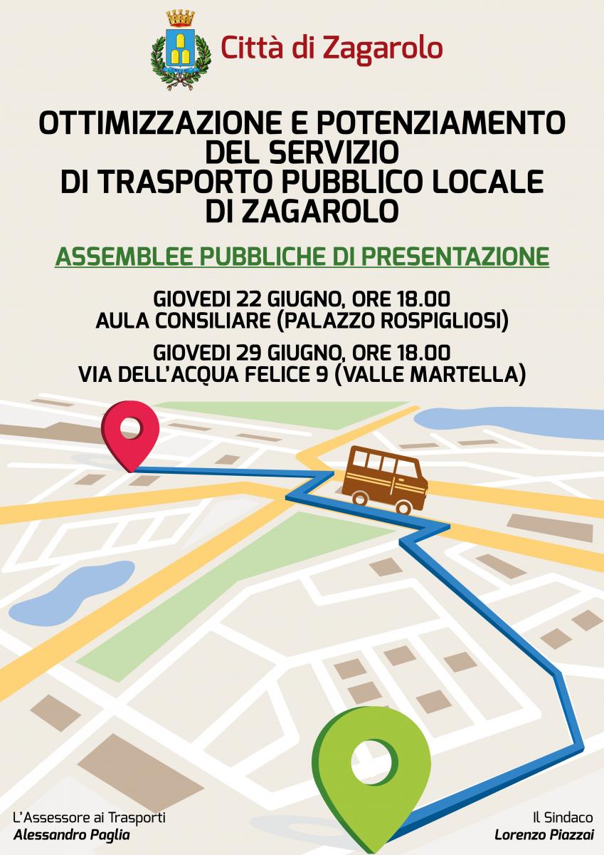 Ottimizzazione e potenziamento del servizio di trasporto pubblico locale di Zagarolo - Assemblee pubbliche di presentazione