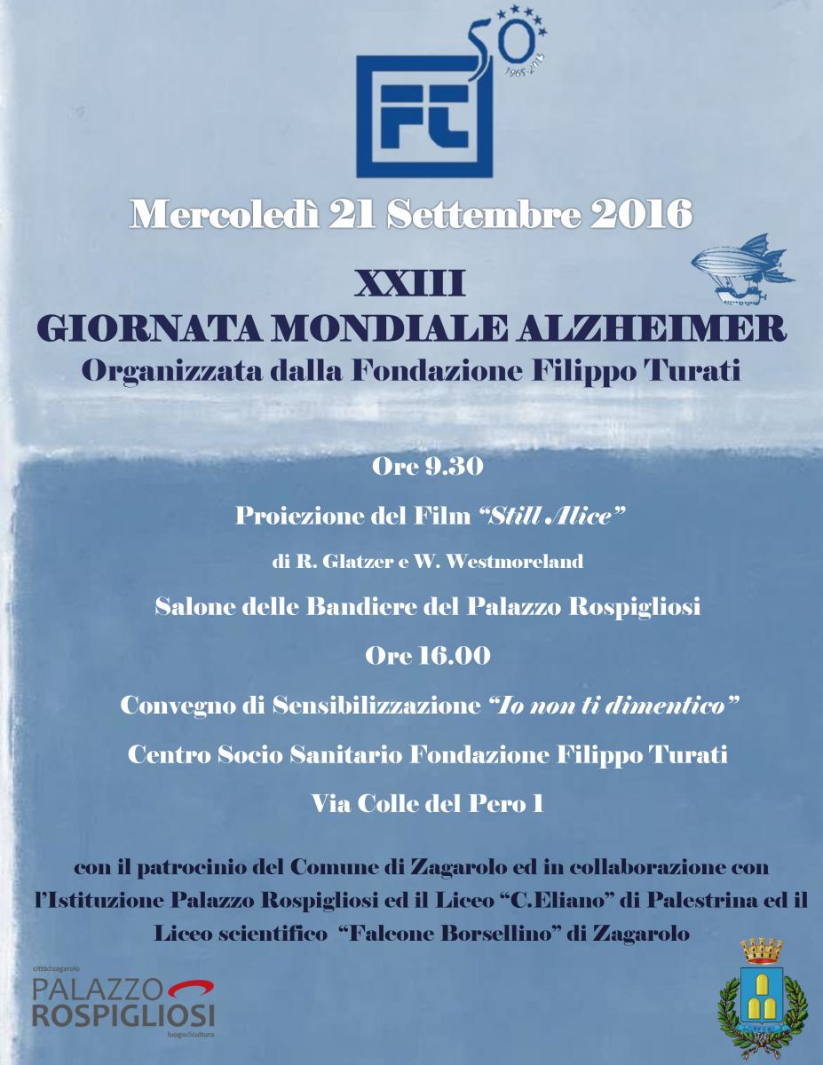 XXIIIma Giornata Mondiale Alzheimer, due eventi a Zagarolo con la Fondazione Turati