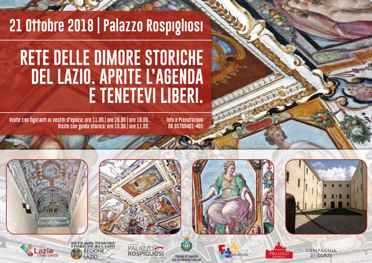  Rete delle Dimore storiche del Lazio - Palazzo Rospigliosi Zagarolo si racconta - Domenica 21 Ottobre